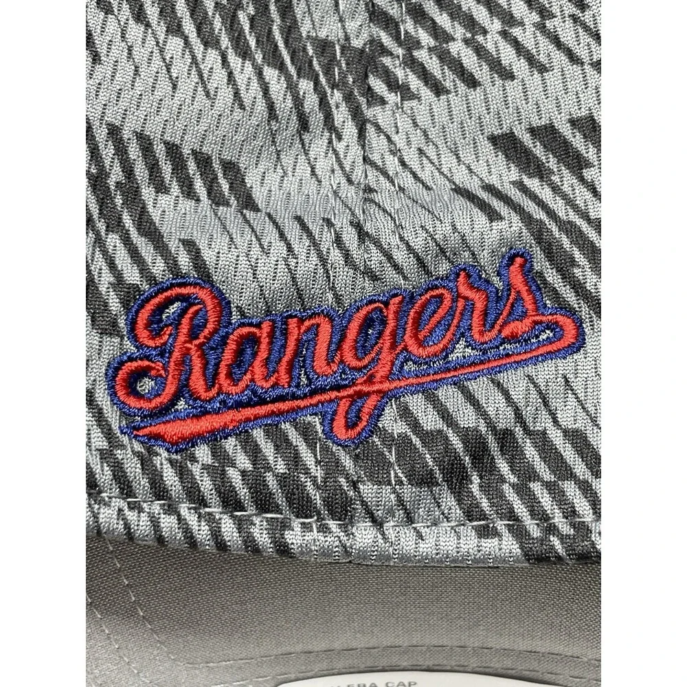 New Era Texas Rangers Hat 39Thirty Stretch Fit Cap Grey Red Blue Cowboy Logo New